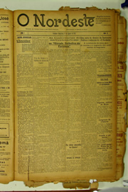 Página do jornal O Nordeste de agosto de 1922