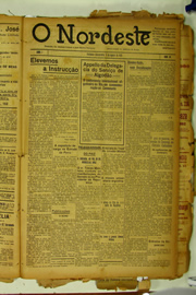 Página do jornal O Nordeste de agosto de 1922