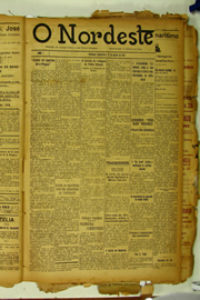 Página do jornal O Nordeste de agosto de 1922