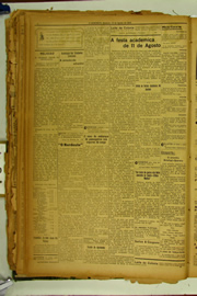 Página do jornal O Nordeste de agosto de 1922