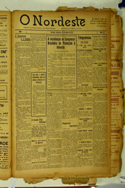 Página do jornal O Nordeste de agosto de 1922