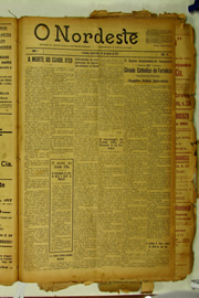 Página do jornal O Nordeste de agosto de 1922
