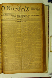 Página do jornal O Nordeste de agosto de 1923