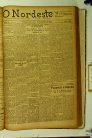 Página do jornal O Nordeste de agosto de 1923