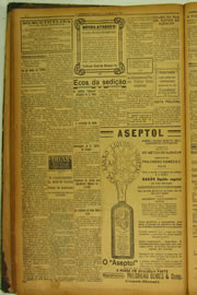 Página do jornal O Nordeste de agosto de 1924