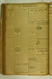 Página do jornal O Nordeste de outubro de 1925