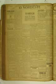 Página do jornal O Nordeste de novembro de 1925