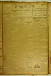 Página do jornal O Nordeste de maio de 1926