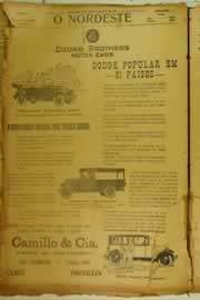 Página do jornal O Nordeste de maio de 1926