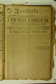 Página do jornal O Nordeste de agosto de 1926