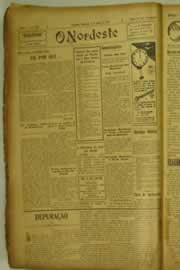 Página do jornal O Nordeste de julho de 1927