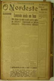 Página do jornal O Nordeste de julho de 1927