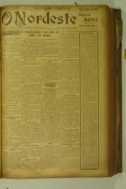 Página do jornal O Nordeste de agosto de 1927