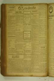 Página do jornal O Nordeste de setembro de 1927
