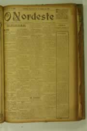 Página do jornal O Nordeste de outubro de 1927