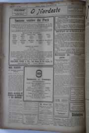 Página do jornal O Nordeste de abril de 1928