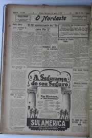 Página do jornal O Nordeste de agosto de 1928