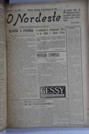 Página do jornal O Nordeste de setembro de 1928