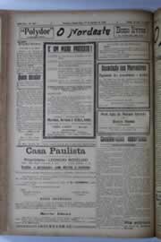 Página do jornal O Nordeste de outubro de 1928