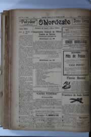 Página do jornal O Nordeste de dezembro de 1928