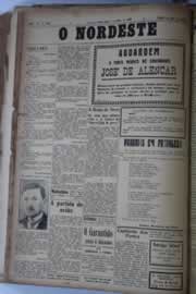 Página do jornal O Nordeste de maio de 1929