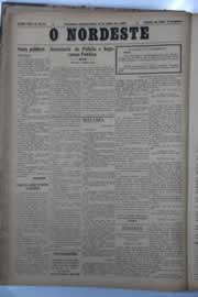 Página do jornal O Nordeste de julho de 1929