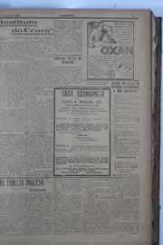 Página do jornal O Nordeste de julho de 1929