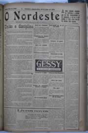 Página do jornal O Nordeste de julho de 1929