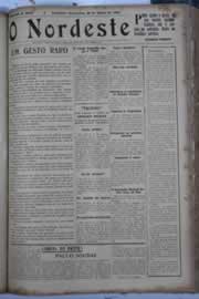 Página do jornal O Nordeste de agosto de 1929