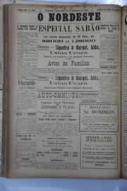 Página do jornal O Nordeste de setembro de 1929