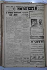 Página do jornal O Nordeste de setembro de 1929