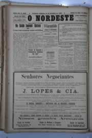 Página do jornal O Nordeste de setembro de 1929