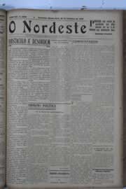 Página do jornal O Nordeste de setembro de 1929