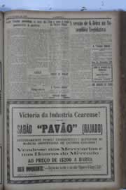 Página do jornal O Nordeste de outubro de 1929
