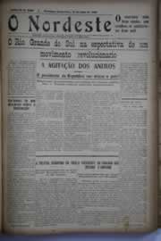 Página do jornal O Nordeste de julho de 1930
