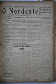 Página do jornal O Nordeste de julho de 1930