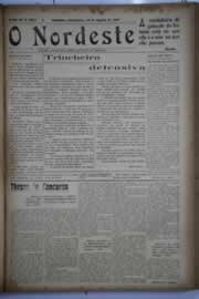 Página do jornal O Nordeste de agosto de 1930