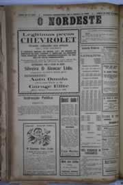 Página do jornal O Nordeste de outubro de 1930
