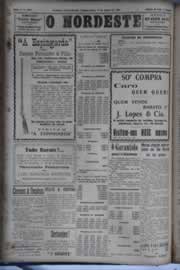 Página do jornal O Nordeste de agosto de 1931