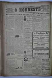 Página do jornal O Nordeste de outubro de 1932