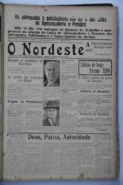 Página do jornal O Nordeste de janeiro de 1938
