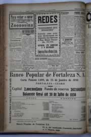 Página do jornal O Nordeste de agosto de 1938