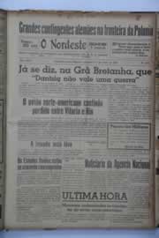 Página do jornal O Nordeste de maio de 1939