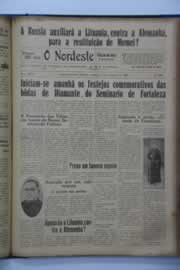 Página do jornal O Nordeste de outubro de 1939