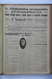 Página do jornal O Nordeste de abril de 1940