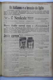 Página do jornal O Nordeste de agosto de 1940