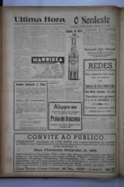 Página do jornal O Nordeste de agosto de 1941