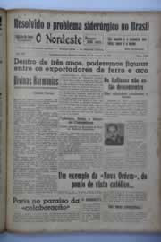 Página do jornal O Nordeste de agosto de 1941