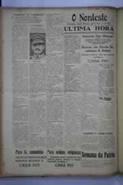 Página do jornal O Nordeste de setembro de 1941