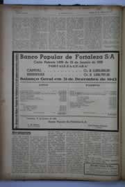 Página do jornal O Nordeste de janeiro de 1944